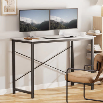 JHK Computer Desk | Modern Style with Metal Frame & Wood Top | UK