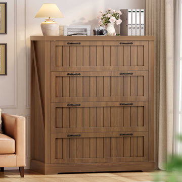 SEDETA® 33.5 Inch Office File Cabinets for Letter/Legal/A4 Size File Farmhouse 4 Drawer File Cabinet Filing Cabinet for Home Office Cabinet Organizer for Study Room Living Room