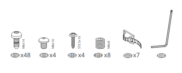 V0.5 L desk screw packages-white（for after sales only）