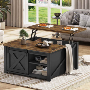 SEDETA® 31.5 Inch Lift Top Coffee Table Farmhouse Square Coffee Table with Storage
